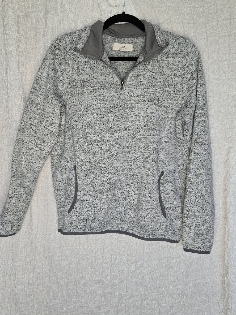 Thread & Supply Heather‎ Gray Quarter-Zip Pullover Sweater